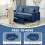 Homcom HOMCOM Reversible L-Shaped Sectional Sofa Bed with Cushions, Blue 5