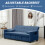 Homcom HOMCOM Reversible L-Shaped Sectional Sofa Bed with Cushions, Blue 4