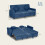 Homcom HOMCOM Reversible L-Shaped Sectional Sofa Bed with Cushions, Blue 2