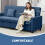 Homcom HOMCOM Reversible L-Shaped Sectional Sofa Bed with Cushions, Blue 6