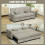 Homcom HOMCOM Reversible L-Shaped Sectional Sofa Bed with Cushions, Beige 3