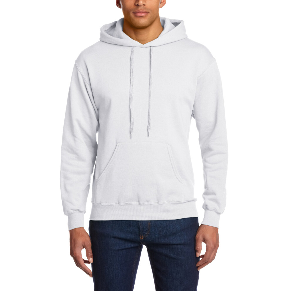 Fruit Of The Loom Men's Hooded Pullover Sweatshirt White Small (Brand Size: 44/46)