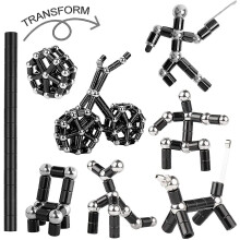 (Black) Magnetic Fidget Pen, Magnet Fidgi Pen, Jiki Crush Metric Pen Crinkle, Crushmetric Switch Strato Pens, Multifunctional Deformable Magnet Writing Toy Pe
