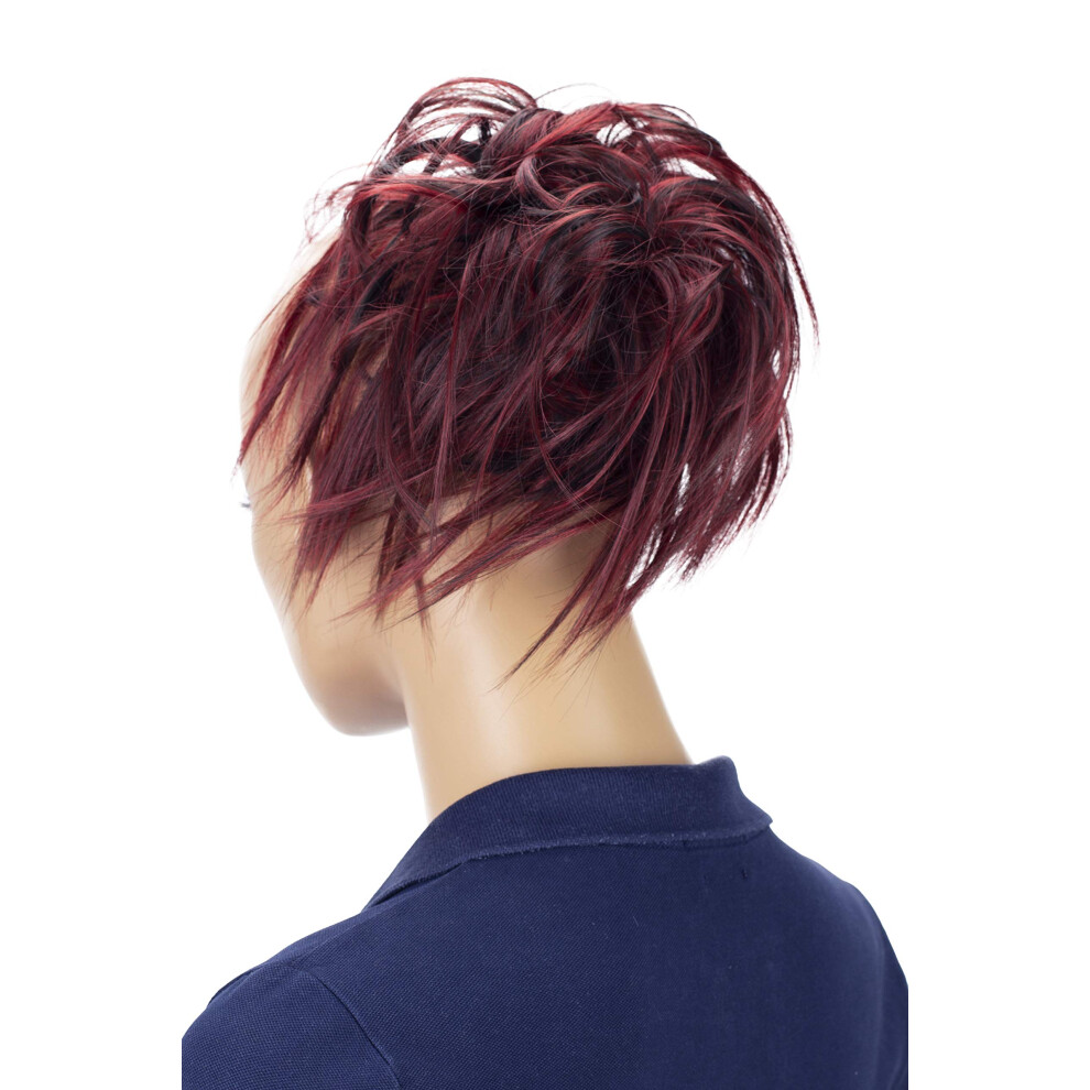 Caisha Unisex Red,Brown Xxl Hairpiece Scrunchie Updo Voluminous Slightly Wavy Messy Bun Red Dark Brown Mix G28f