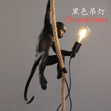 (E Chandeliers) Nordic creative hemp rope animal monkey wall lamp living room dining room bedroom modern industrial wind chandelier table lamp