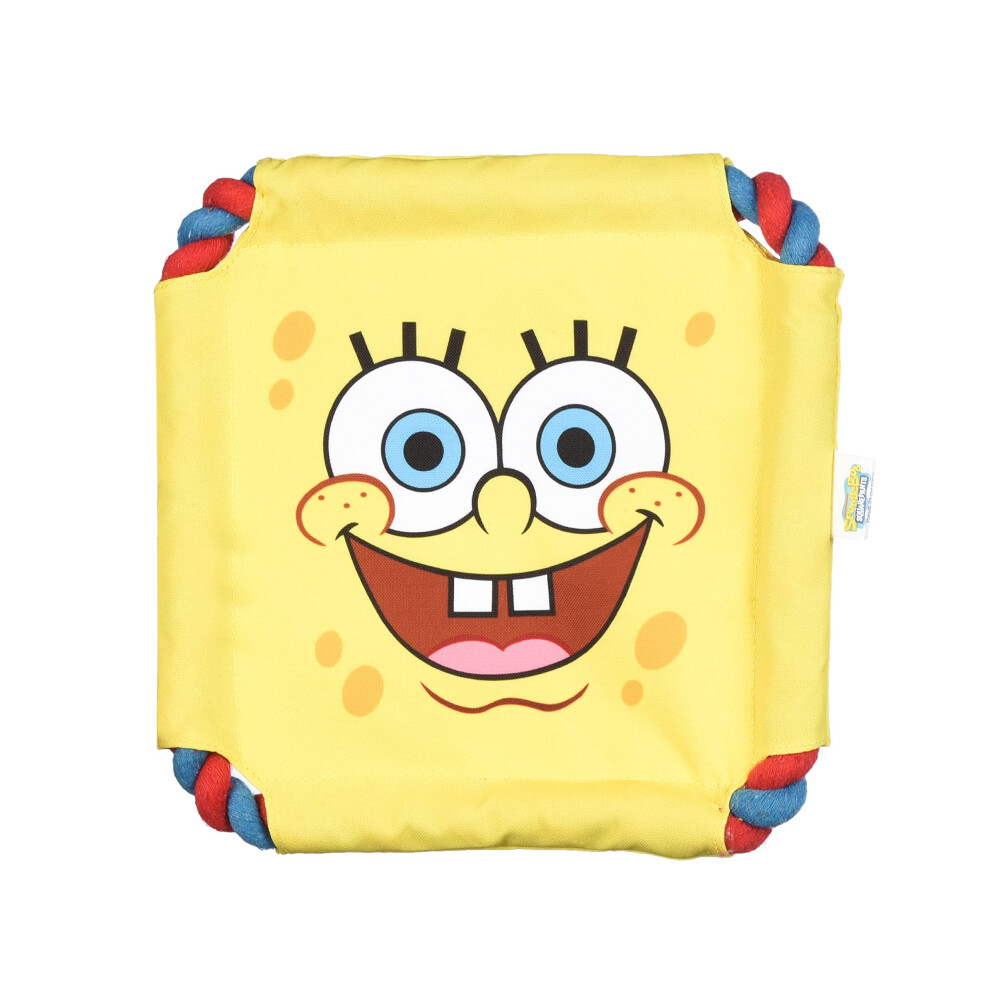 SpongeBob SquarePants for Pets SpongeBob SquarePants Rope Frisbee Dog Toy  8 Inch Dog Toy for SpongeBob Fans  Yellow Fabric Plush Dog Toy for All Dogs