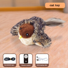 (Remote control charging magpie) Interactive Cat Toy, Realistic Sparrow Sound Plush, USB Rechargeable, Remote Control, Pet Supplies