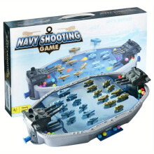 (Polychrome) 2-Player Navy Battleship Shooting Board Game - Exciting Marble Battle Game