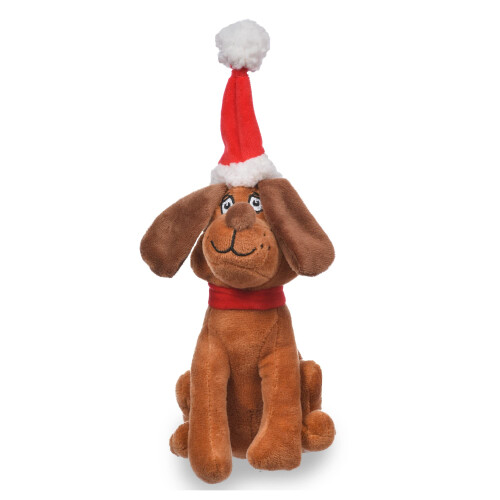 Dr. Seuss for Pets The Grinch Max Santa Figure Plush Squeaky Dog Toy