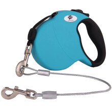 CROWN PAWS 16ft Retractable Dog Leash for Large Breed Dogs up to 110 lbs with a Detachable Chew Proof Extender Wire Ropes (Black L)