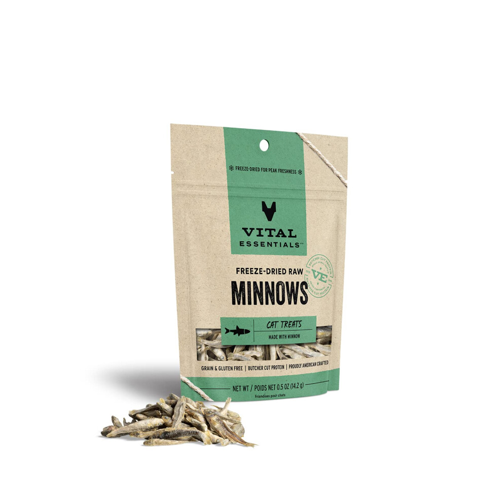 Vital Essentials Freeze Dried Raw Cat Treats Minnows Treats 0.5 oz