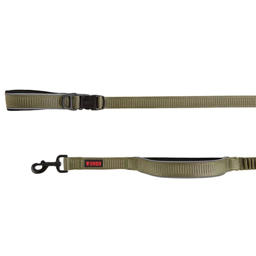 Kong Reflective Shock Absorbing Hands-Free Bungee Dog Leash 6' (Green) Green
