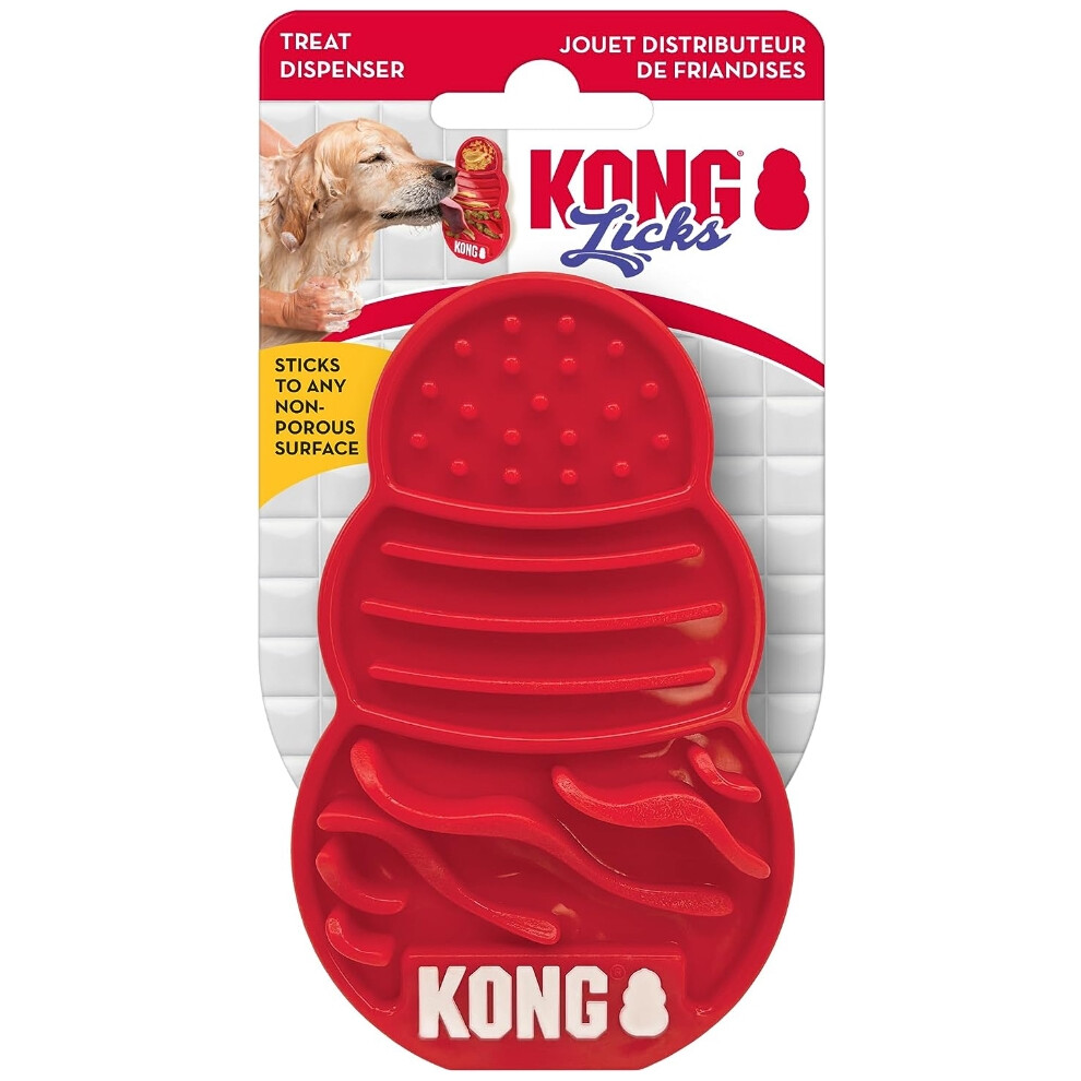 Kong Licks Dog Toy Treat Dispenser Sticks To Any Non-Porous Surface