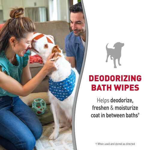 Nature's Miracle Deodorizing Bath Wipes for Dogs  100 Count  Lavender Scent 1