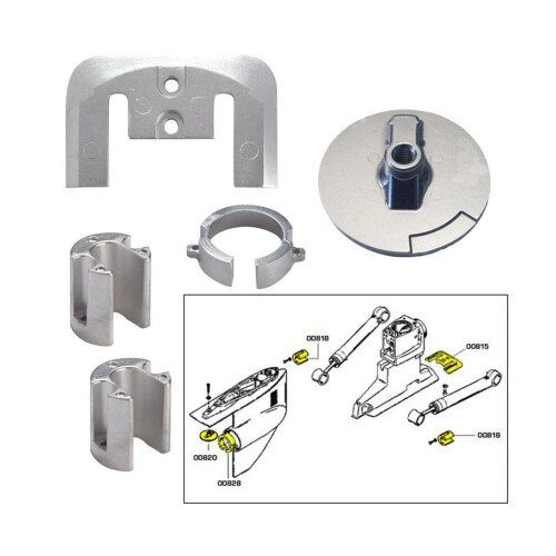 Tecnoseal Anode Kit w/Hardware - Mercury Bravo 1 - Magnesium 1