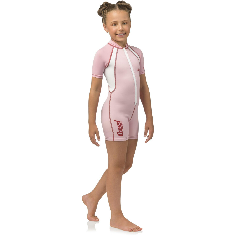 Cressi Kids Swimsuit  1.5mm Neoprene Suit Boys and Girls  Pink Short Sleeves  X-Large