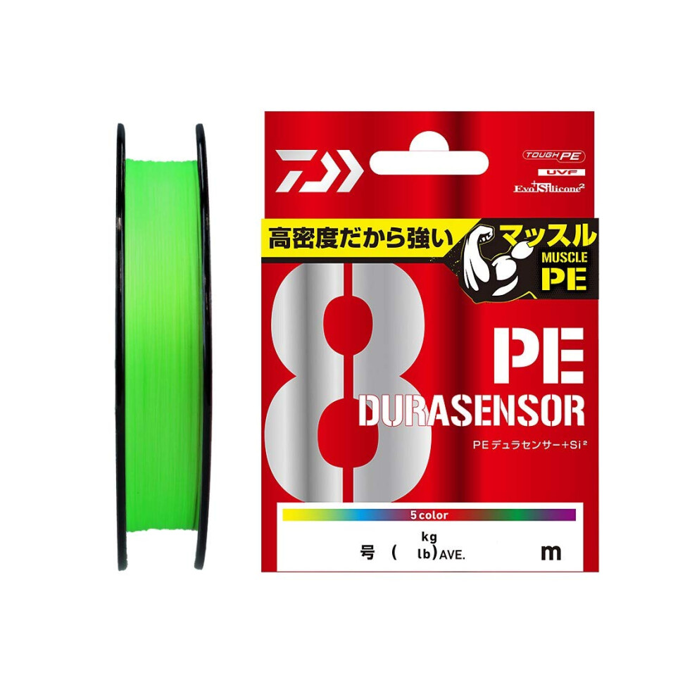 Daiwa PE Line UVF PE Dura Sensor x 8 + Si2  No. 1.2  328.1 Yards (300 m)  Lime Green