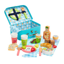 Bluey - Picnic Basket Set - 30 Piece Wooden Roleplay Toy with Carry Case  Cutlery & Pretend Food Accessories for Kids - FSC-Certified Material - Fun I