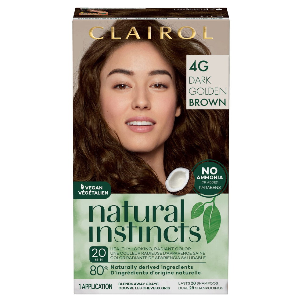 Clairol Natural Instincts Demi-Permanent Hair Dye 4G Dark Golden Brown Hair Color Pack Of 1