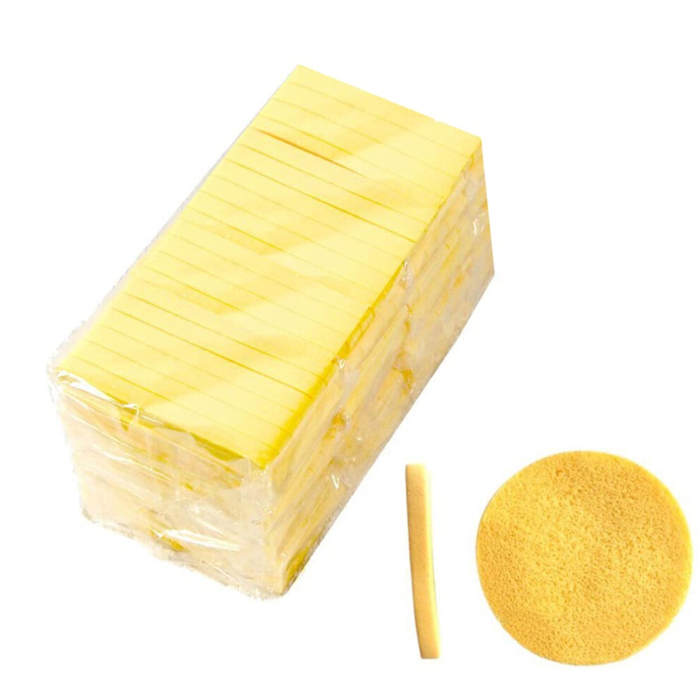 Tegelrying Women's Yellow Facial Sponge Compressed 120 Count Pva Professional Makeup Removal Round Face Wash Sponges Spa Pads Exfoliating Cleansing For