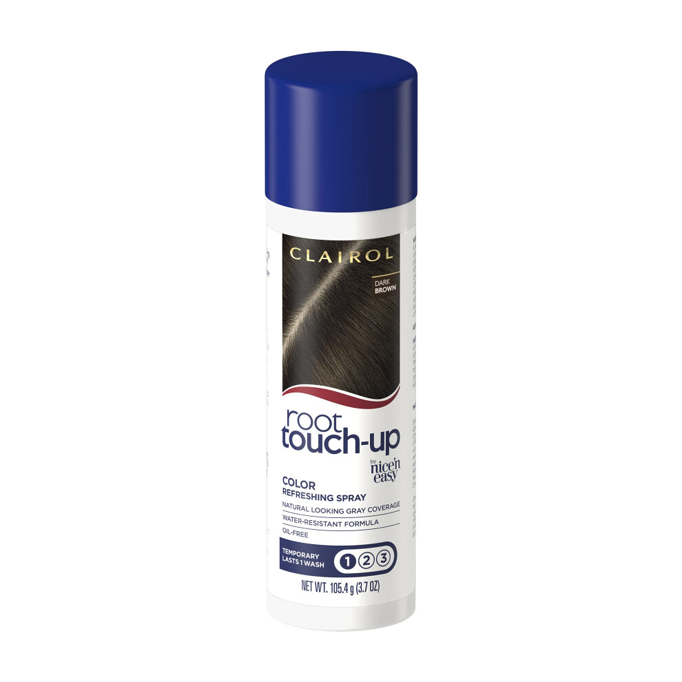 Clairol Root Touch-Up Temporary Spray  Dark Brown Hair Color  2 Count (Packaging May Vary)