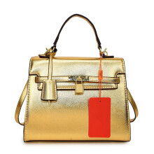 (Gold, 24.5*11*19) Kelly bag handbag contrasting shoulder crossbody bag