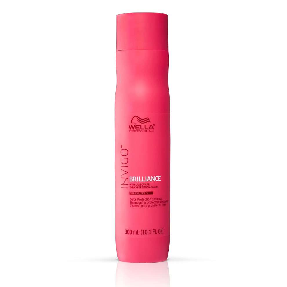 Wella Professionals Invigo Brilliance Shampoo For Coarse Colored Hair Color Protection & Color Vibrancy 10.1 Oz