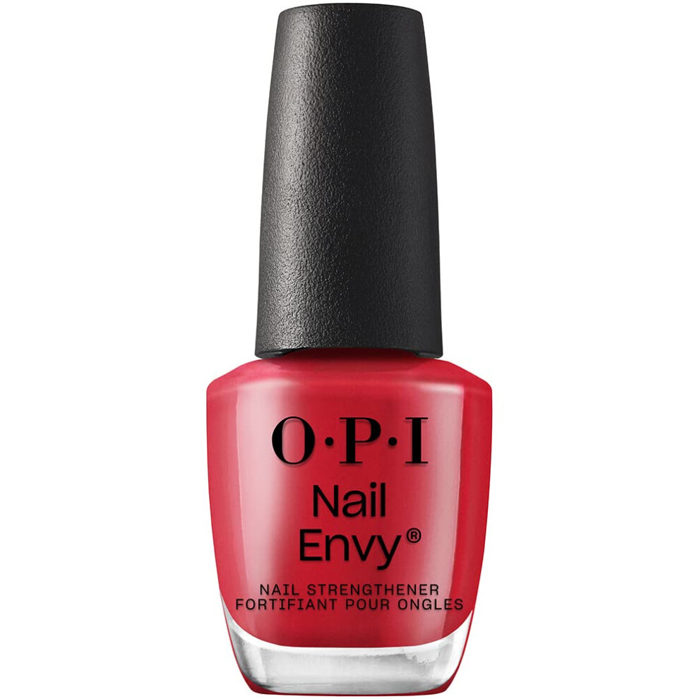OPI Nail Envy  Nail Strengthening Treatment  Stronger Nails in 1 Week  Vegan Formula  Opaque Bright Red Crme Finish  Big Apple Red  0.5 fl oz