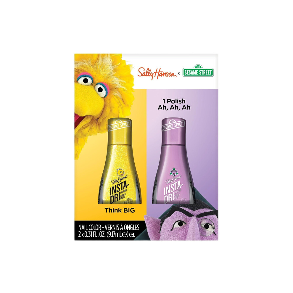 Sally Hansen Insta-Dri Sesame Street Nail Polish Collection - Think BIG & 1 Polish  Ah Ah Ah Duo - 0.31 fl oz.