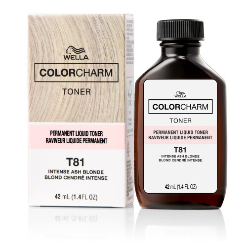 COLORCHARM Permanent Liquid Toners  Neutralize Brass  Free of Parabens  Vegan  T81 Intense Ash Blonde  1.4 fl oz