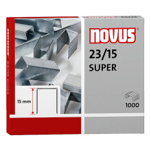 Novus SUPER Staples 23-15 Pacote de fio de aço de 15 mm com 1000 para B 45-3, 52-3, 54-3, 56-3
