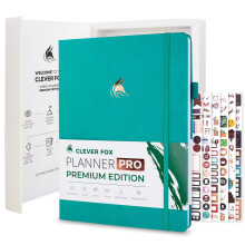 Clever Fox Planner Pro Premium - Luxurious Weekly & Monthly Planner with Budget Organizer for Productivity & Goals Undated A4 (Viridian)