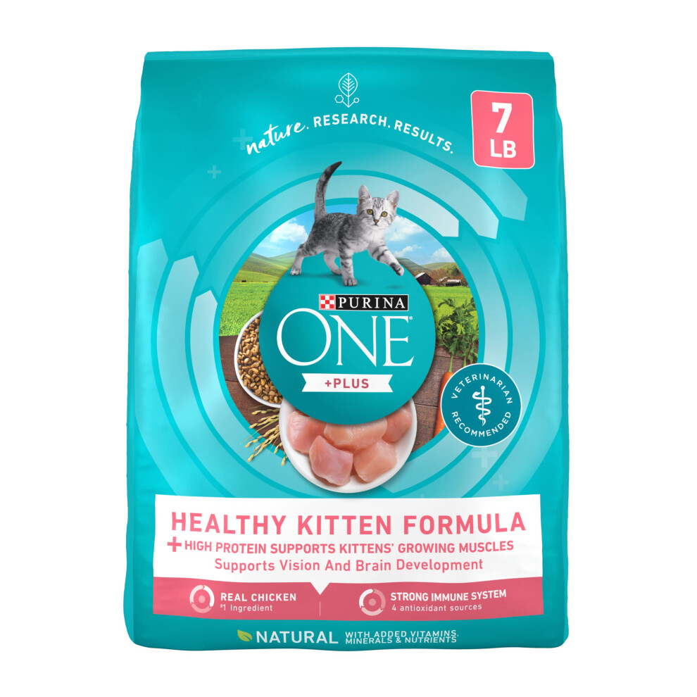 Purina ONE High Protein  Natural Dry Kitten Food  +Plus Healthy Kitten Formula - 7 lb. Bag