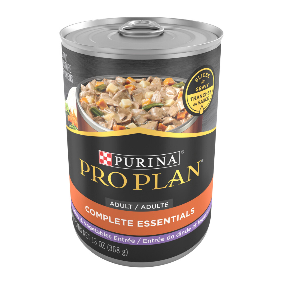 Purina Pro Plan High Protein Dog Food with Gravy  Turkey and Vegetables Entree - (12) 13 Oz. Cans