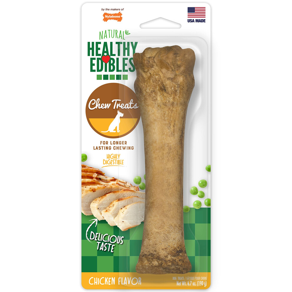 Nylabone Healthy Edibles All-Natural Long Lasting Chicken Dog Chew Treats X-Large/Souper - 50+ lbs. 1 Count