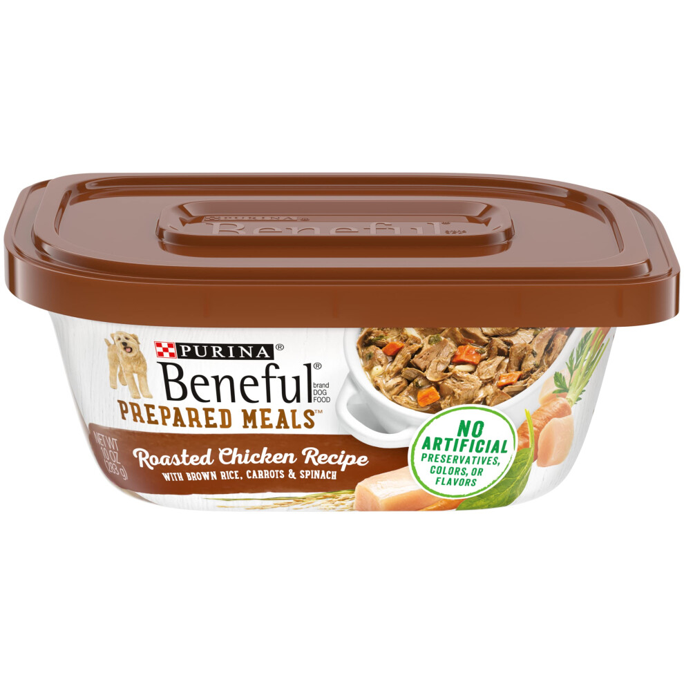 Purina Beneful High Protein  Wet Dog Food With Gravy  Prepared Meals Roasted Chicken Recipe - (8) 10 oz. Tubs