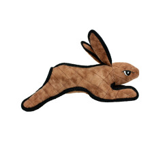 TUFFY - World's Tuffest Soft Dog Toy - Barnyard Brown Rabbit - Squeakers - Multiple Layers. Made Durable Strong & Tough. Interactive Play (Tug Toss