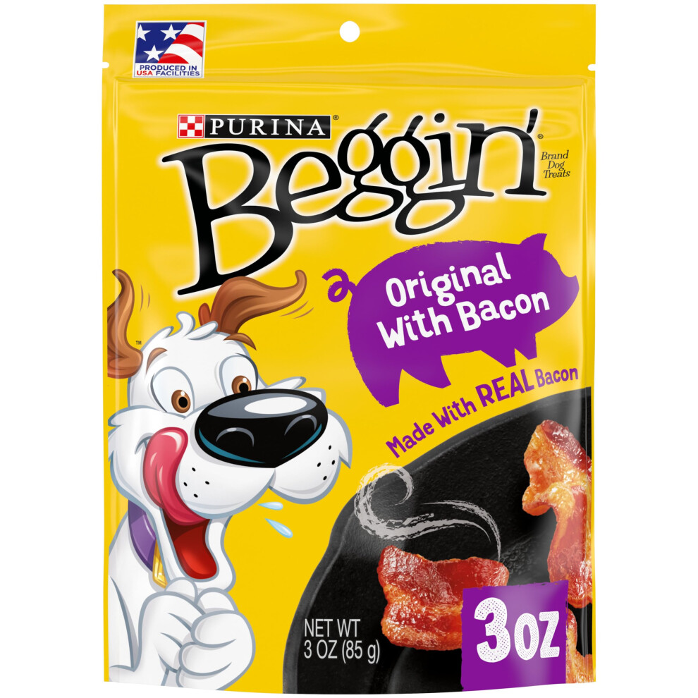 Purina Beggin' Strips Real Meat Dog Treats  Original With Bacon Flavor - (6) 3 oz. Pouches