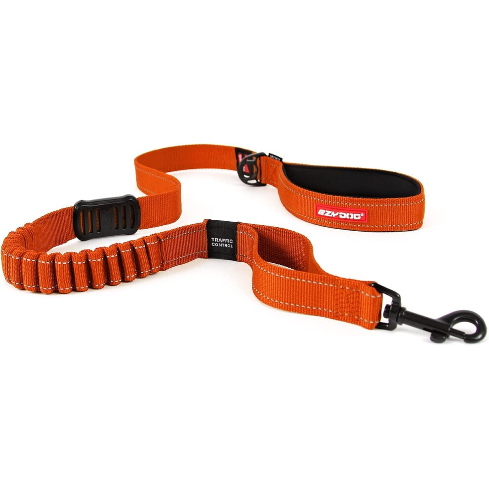 EzyDog ZERO SHOCK Leash - Best Shock Absorbing Dog Leash  Control & Training Lead (48"" Orange)