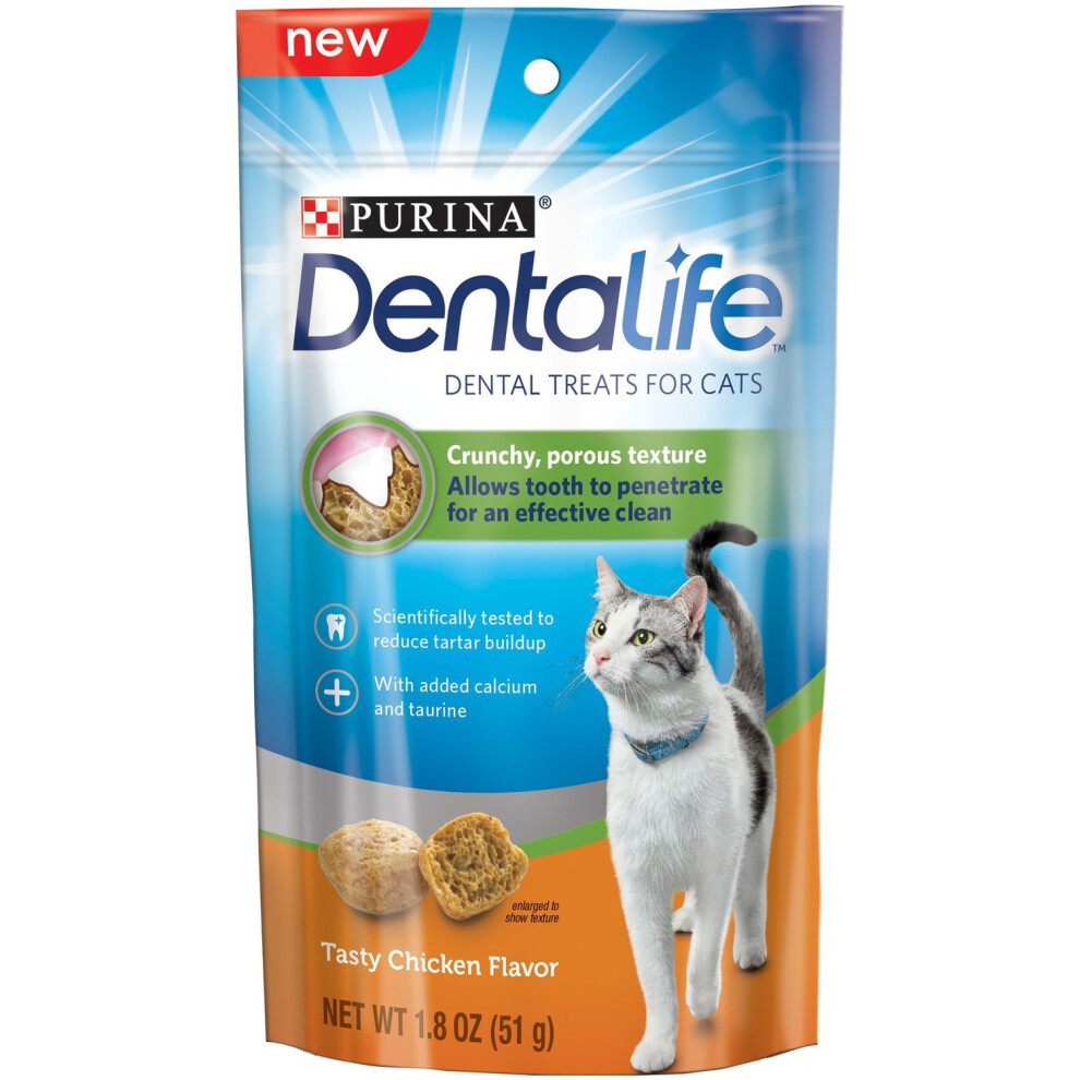 Dentalife Dental Treats for Cats  Chicken  1.8 Oz (Pack of 4)