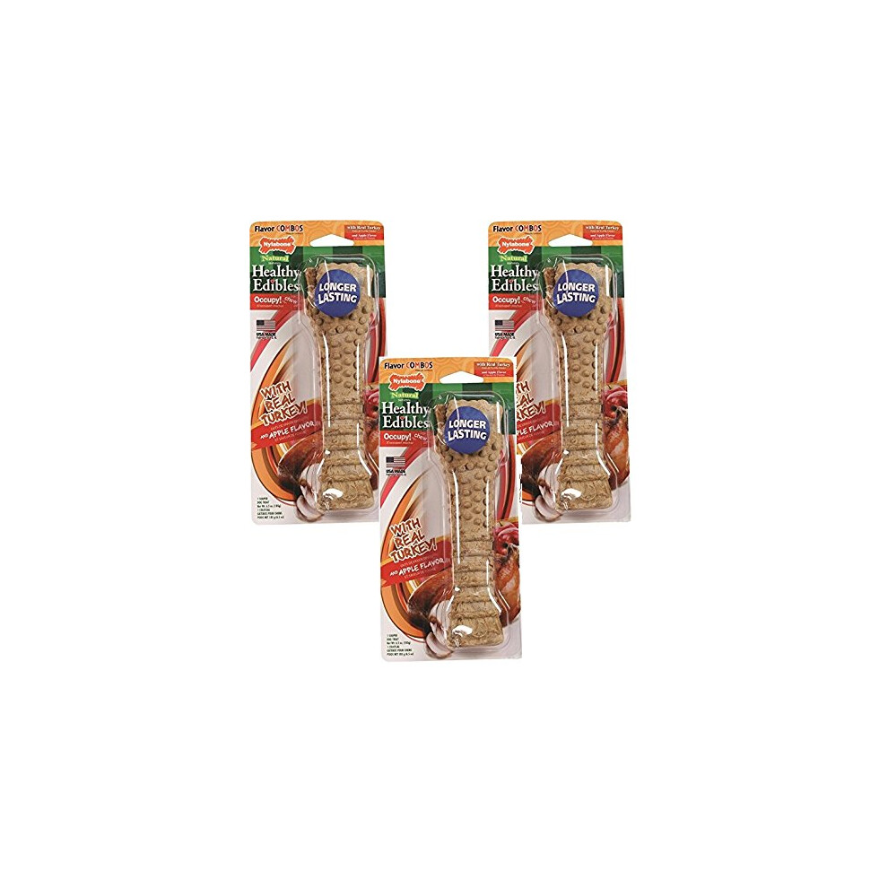 Nylabone (3 Pack) Healthy Edibles Turkey and Apple Flavored - Size Souper