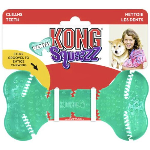 KONG KONG Squeezz Dental Bone Dog Toy Medium