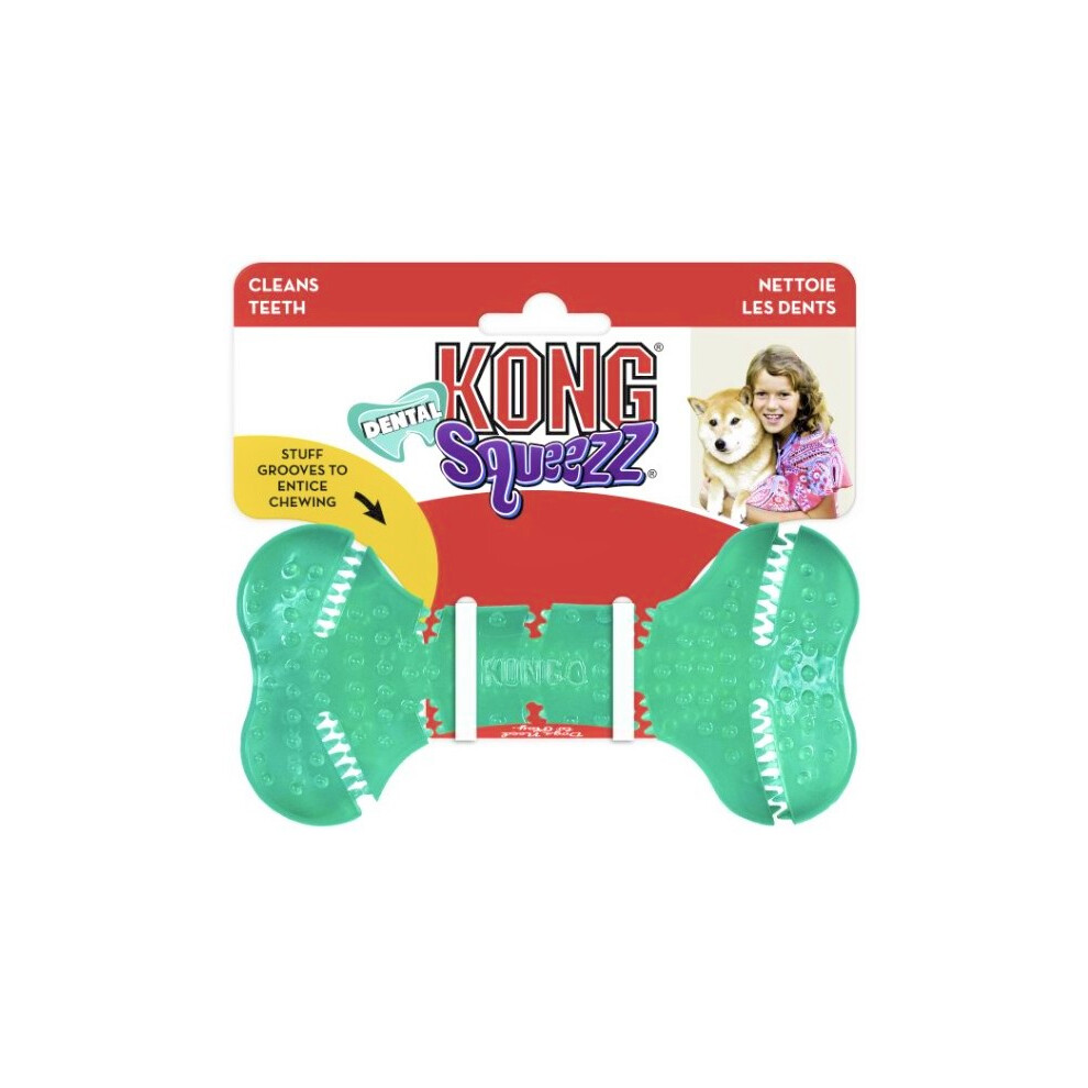 KONG Squeezz Dental Bone Dog Toy Medium