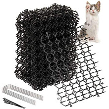 Oceanpax 12 Pack 8.5 X 6.5 Inch Square Cat Scat Mats for Cats with Spikes Prickle Strips from Digging Cat Deterrent Outdoor Include 6 Staples and 6 Z