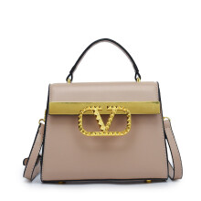(Khaki) Crocodile pattern handbag fashion baguette bag