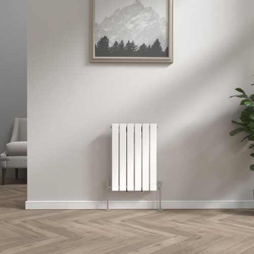 NRG 600x408 Horizontal Flat Panel Designer Radiator Bathroom Central Heating Rad Single Column Gloss White 1