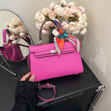(Rose red) Mini Kelly bag shoulder crossbody handbag