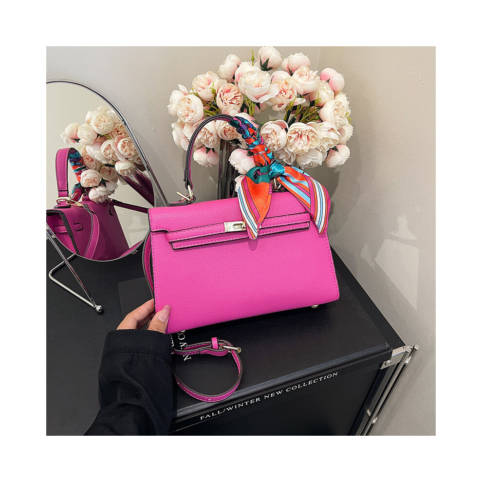 (Rose Red) Mini Kelly Bag Shoulder Crossbody Handbag Orange