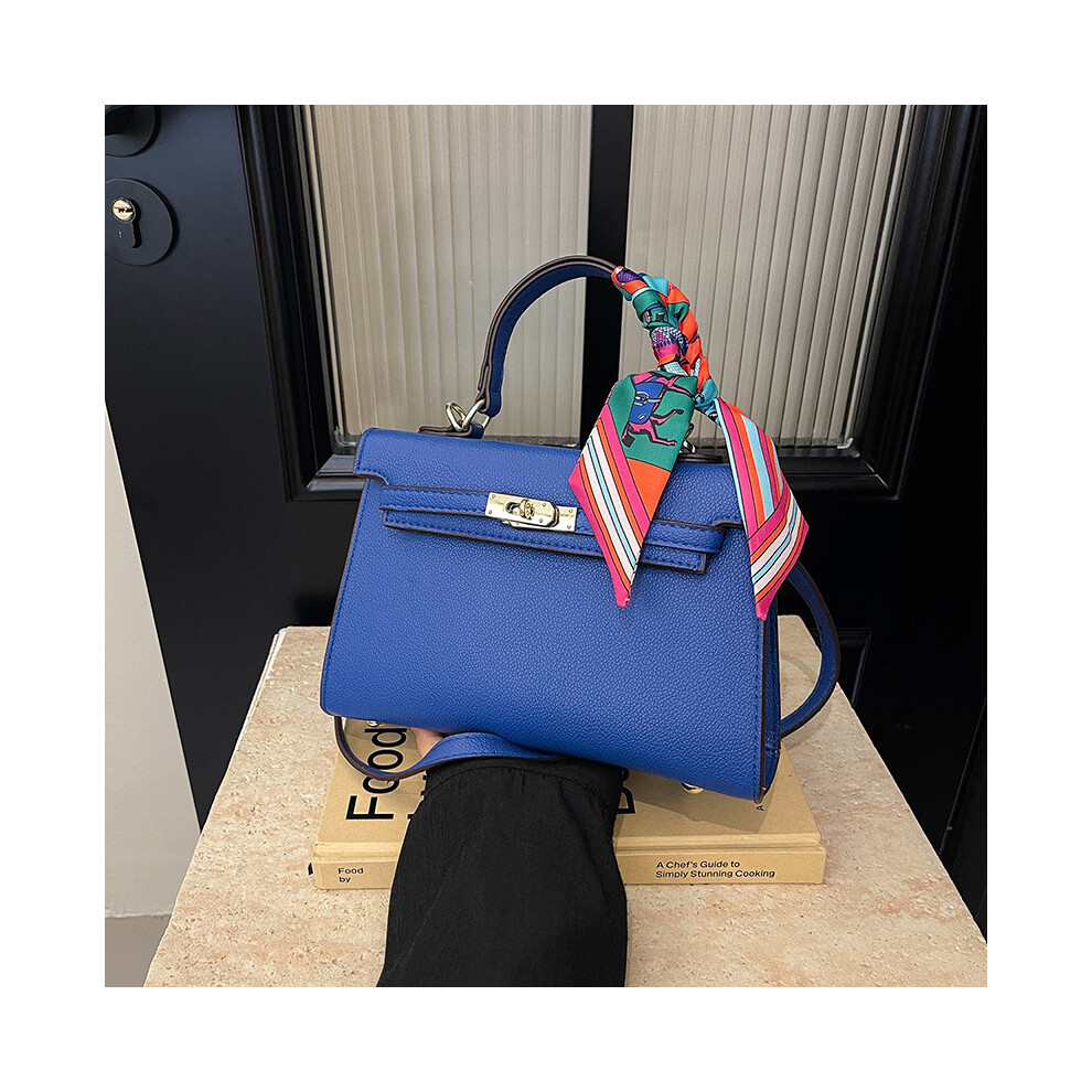 (Dark Blue) Mini Kelly Bag Shoulder Crossbody Handbag Orange