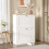 Living And Home White 2 Drawer Flip Down/Pull Out Wooden Shoe Cabinet Hallway Storage 1